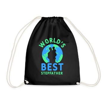 Der Beste Stiefvater Der Welt Stepdad Stiefpapa - Turnbeutel - Schwarz - Vorne