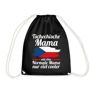 Tschechin Tschechische Mama Tschechien Mutter - Turnbeutel - Schwarz - Vorne