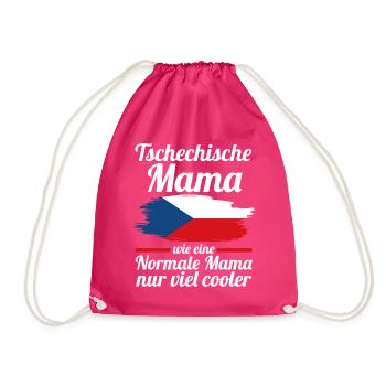 Tschechin Tschechische Mama Tschechien Mutter - Turnbeutel - Fuchsia - Vorne