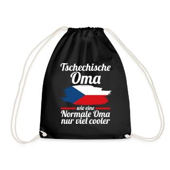 Tschechin Tschechische Oma Tschechien - Turnbeutel - Schwarz - Vorne