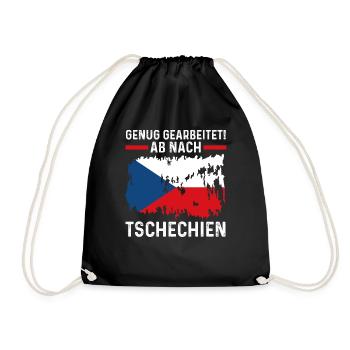 Urlaub Tscheche Tschechien - Turnbeutel - Schwarz - Vorne