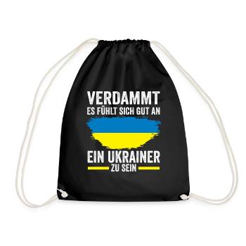 Ukraine Ukrainer Ukrainisches - Turnbeutel - Schwarz - Vorne