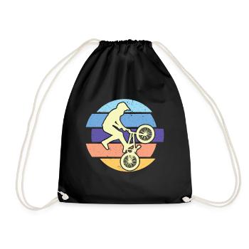 Bike Retro Bike Trip Tour Nature - Drawstring Bag - black - Front