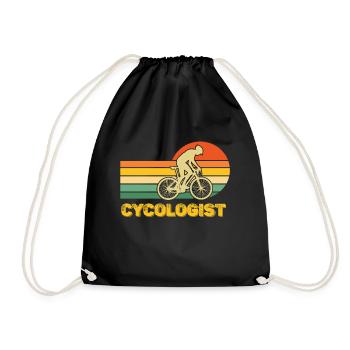 Cycologist Retro Fahrrad Radsport Bike - Turnbeutel - Schwarz - Vorne