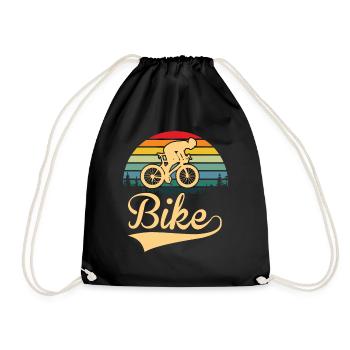 Bike Retro Outdoor Cycling Cycling - Drawstring Bag - black - Front