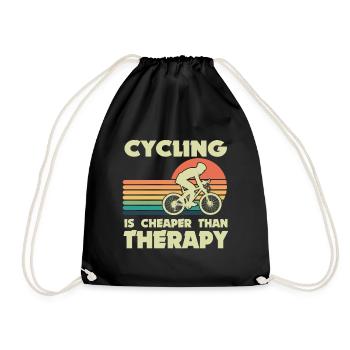 Cycling Bike Therapy Radsport Fahrrad - Drawstring Bag - black - Front