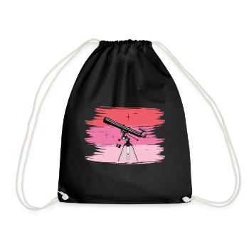 Telescope Retro Stars Planet Galaxy - Drawstring Bag - black - Front