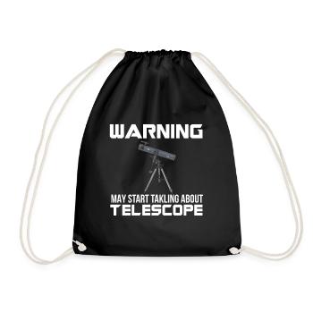 Astronomer Warning Telescope Milky Way Galaxy - Drawstring Bag - black - Front