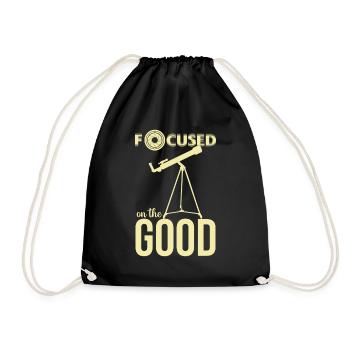 Space Focus Telescope Star Astronomer - Drawstring Bag - black - Front
