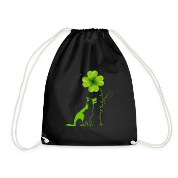 You are my lucky charm Shepherd Dog Cloverleaf - Drawstring Bag - black - Front