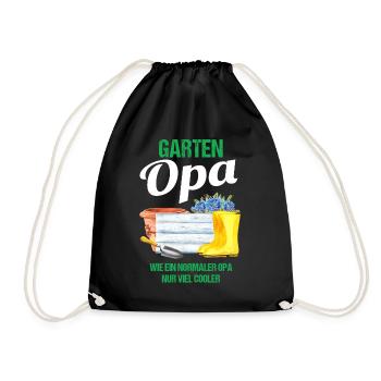 Garten Opa Lustiger Spruch Geschenk Herren - Turnbeutel - Schwarz - Vorne