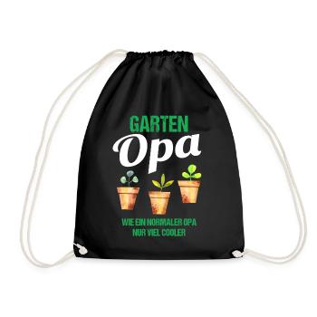 Garten Opa Lustiger Spruch Geschenk Herren - Turnbeutel - Schwarz - Vorne