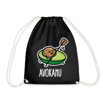 Avokanu lustige Kanu Kanusport Avocado Kajak - Turnbeutel - Schwarz - Vorne