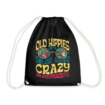 Oma Opa Hippies Geschenk - Turnbeutel - Schwarz - Vorne
