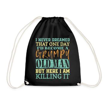 Großvater Geschenk Opa Geschenkidee - Turnbeutel - Schwarz - Vorne
