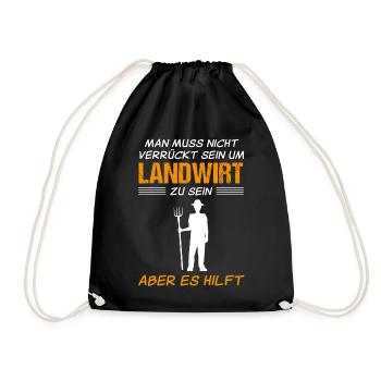 Landwirt Bauer Lustiger Spruch Geschenk - Turnbeutel - Schwarz - Vorne
