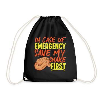 Snake Serpent In Case Of Emergency - Drawstring Bag - black - Front
