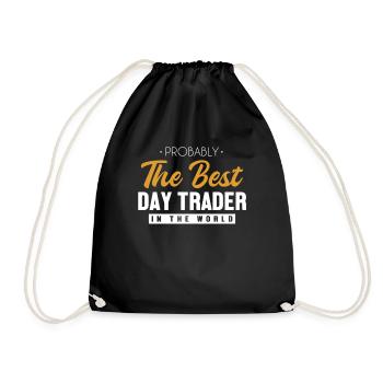 Best Day Trader World Bull Bear Day Trader Stock - Drawstring Bag - black - Front