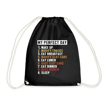 Slot Car Perfect Day RC Car Car Drag Racing Slot - Drawstring Bag - black - Front