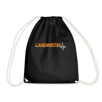 Landwirtin - Turnbeutel - Schwarz - Vorne