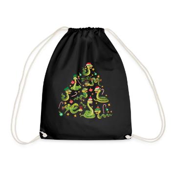 Snake Serpent Christmas Tree - Turnbeutel - Schwarz - Vorne