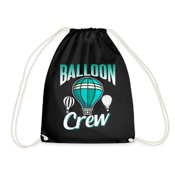 Ballon Besatzung Flug Heißluftballon Ballonfahrer - Turnbeutel - Schwarz - Vorne