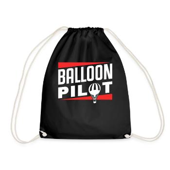 Balloon Pilot Flight Balloonist Hot Air Balloon - Drawstring Bag - black - Front