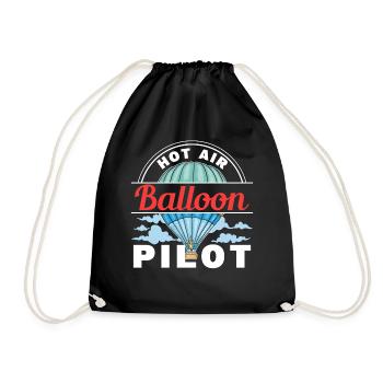 Hot Air Balloon Pilot Balloonist Balloon Flight - Drawstring Bag - black - Front