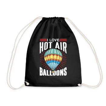 Ich Liebe Heißluftballons Heißluftballon Flug - Turnbeutel - Schwarz - Vorne