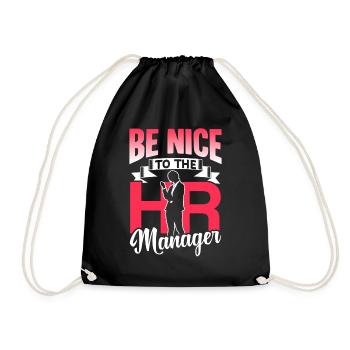 Be Nice To the HR Manager HR HR - Drawstring Bag - black - Front
