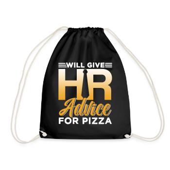 Personalwesen Pizza Human Resources Personaler HR - Turnbeutel - Schwarz - Vorne