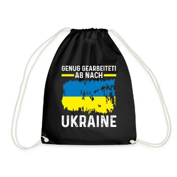 Urlaub Ukrainer Ukraine - Turnbeutel - Schwarz - Vorne