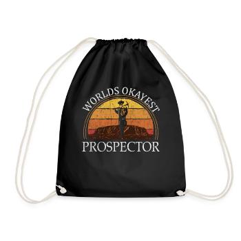 Worlds Okayest Prospector Gold Miner - Drawstring Bag - black - Front