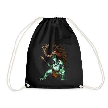 Aztec Warrior God Cueyatl - Drawstring Bag - black - Front