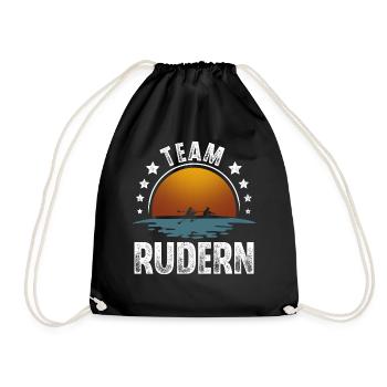 Rudern Ruderer Ruderboot Team - Turnbeutel - Schwarz - Vorne