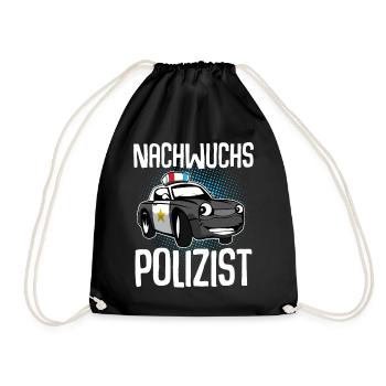 Nachwuchs Polizist - Turnbeutel - Schwarz - Vorne
