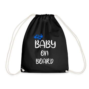Baby On Board Blue - Drawstring Bag - black - Front