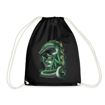 Aztec Mythology Creature Cipactli - Drawstring Bag - black - Front