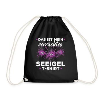 Das ist mein verrücktes Seeigel T-Shirt Seeigel - Turnbeutel - Schwarz - Vorne