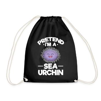 Pretend I'm a sea urchin - Drawstring Bag - black - Front