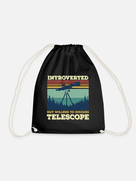 Introvertiert Teleskop Astronomie Weltraum - Turnbeutel - Schwarz
