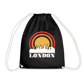 London Skyline Big Ben Westminster Castle - Turnbeutel - Schwarz - Vorne