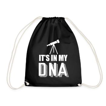 Astronomer DNA Telescope Space Stars Planets - Drawstring Bag - black - Front