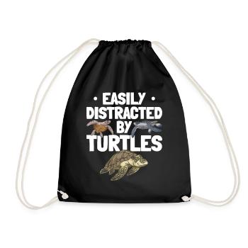 Cute turtle lovers that I easily learn from - Drawstring Bag - black - Front