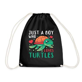 Sea Turtle Lover Sweet Turtle I - Drawstring Bag - black - Front