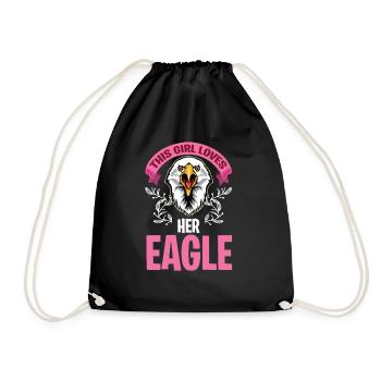 La fille aime les faucons aigles et la fauconnerie - Sac de sport léger - noir - Devant