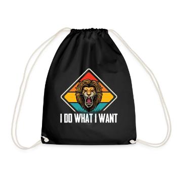 Lion Face Safari Mane Savannah Africa - Drawstring Bag - black - Front