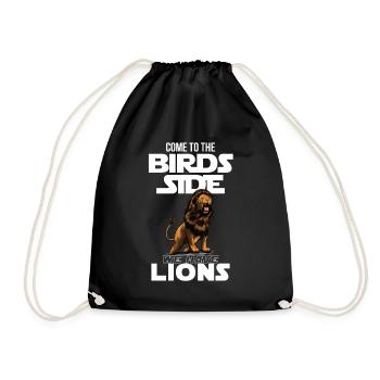 Lion Bird Side Africa Savannah Lion - Drawstring Bag - black - Front