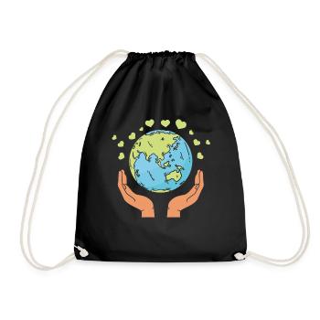 Rettet den Planeten, Klimawandel, Umwelt, Tag der - Turnbeutel - Schwarz - Vorne