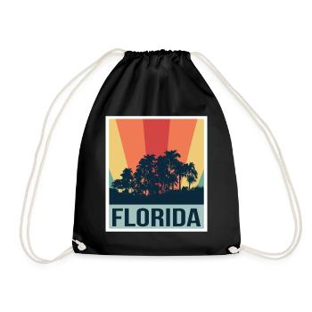 Florida Palm Skyline Rétro - Sac de sport léger - noir - Devant